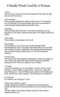 9 Deadly Words