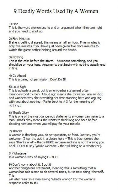9 Deadly Words