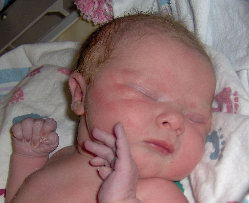 Kayleigh Danielle right after birth