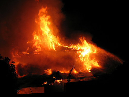House fire next door