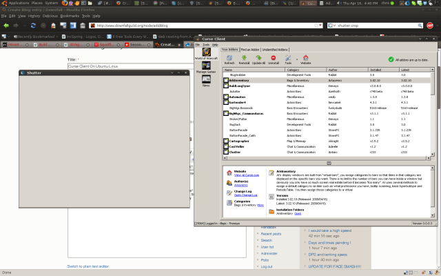 Curse Client Running in Ubuntu Linux