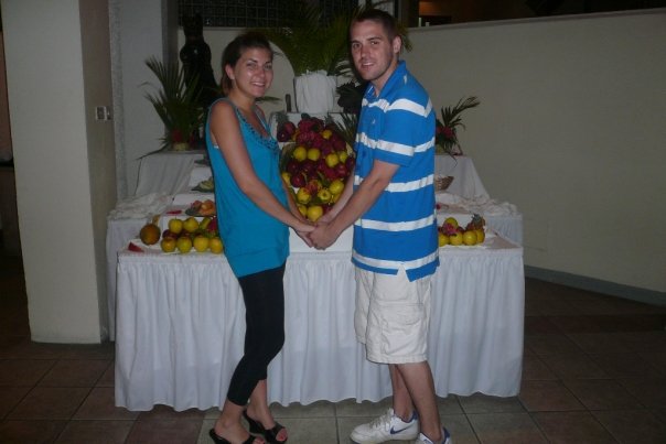 omg girl: She wanted to take a picture in front of fruit because we're like that.. ya